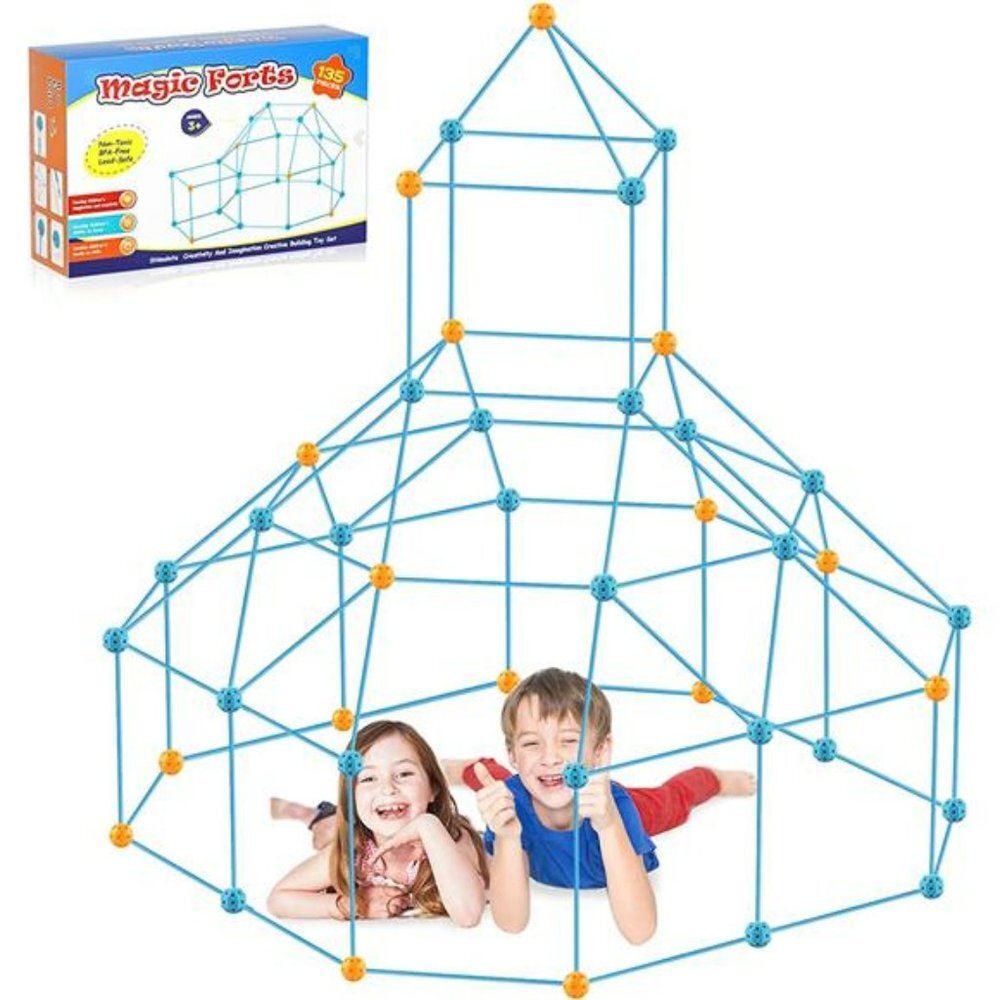 Fort Building Kit for Kids, 135 PCS Builder Play Fort Toy for 5-12 Years Old